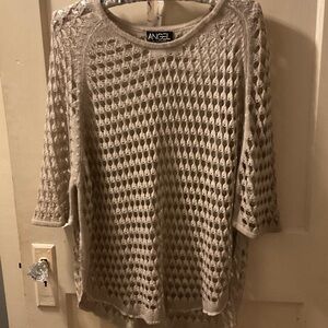 Angel Women's Open Knit Tan Sweater